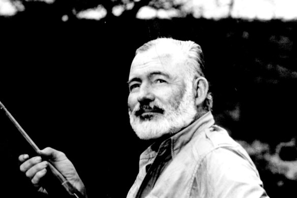 Ernest Hemingway on safari in Africa.