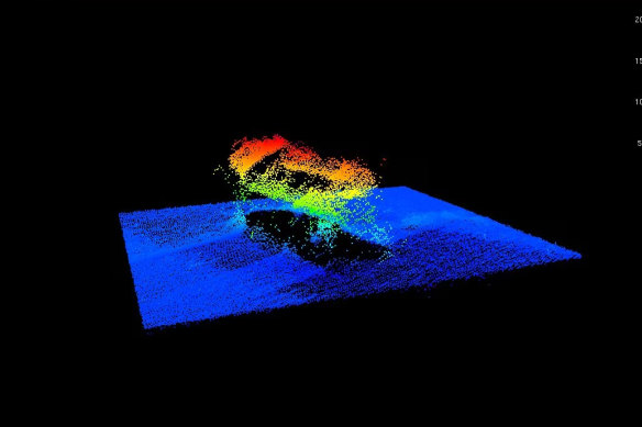 This scan shows the final resting place of the SS Montevideo Maru.