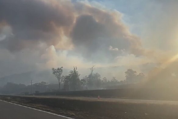 The bushfire south of Bulahdelah began last week. 