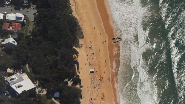 The wreck of the Dicky, on Queensland’s Sunshine Coast, as seen from above in May 2012.