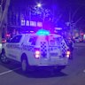 Police in Queen Street, Melbourne on Monday morning.