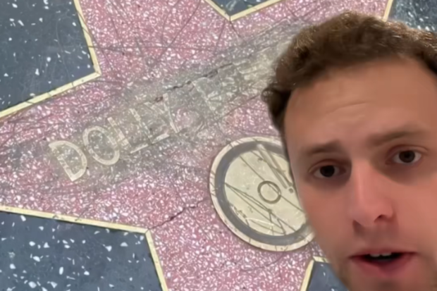 This video appeared to show damage to Dolly Parton’s Hollywood Walk of Fame star.