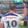 ‘Lost for words’: Warriors issue apology as NRL fines Matt Lodge for flipping the bird