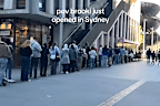 Sydneysiders queuing for Brooki Bakehouse in Barangaroo