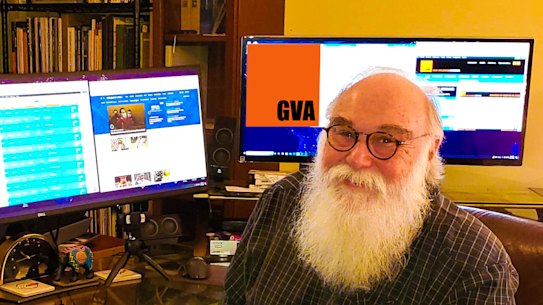 Mark Bryant at his computer.