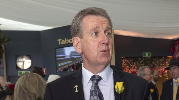 Former NSW politician Barry O'Farrell at the Tabcorp marquee.