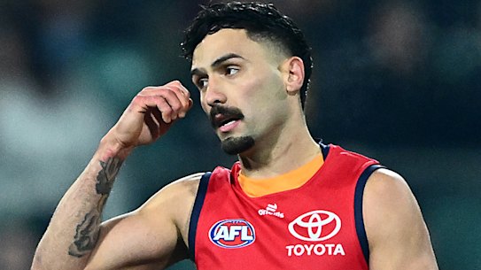 Izak Rankine of the Crows earlier in the season.