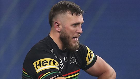 The former Cronulla forward receives treatment earlier this year.