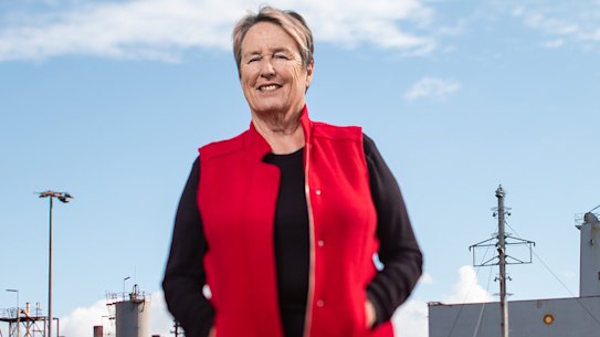 Thirty years at the steelworks before becoming a filmmaker: Robynne Murphy at Port Kembla. 
