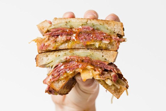 Beef and pickle toastie.