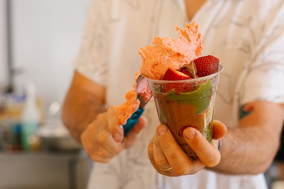 One of the sundae fruit cups.