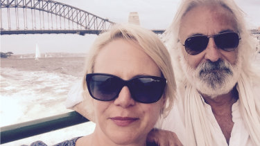Andrew Jack with wife Gabrielle Rogers on Sydney Harbour, 2015.
