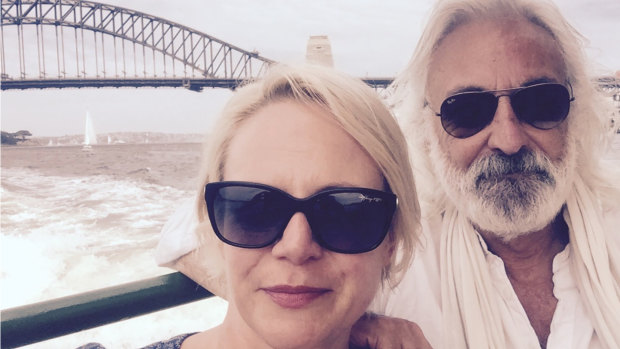 Andrew Jack with wife Gabrielle Rogers on Sydney Harbour, 2015.