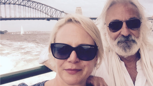 Andrew Jack with wife Gabrielle Rogers on Sydney Harbour, 2015.