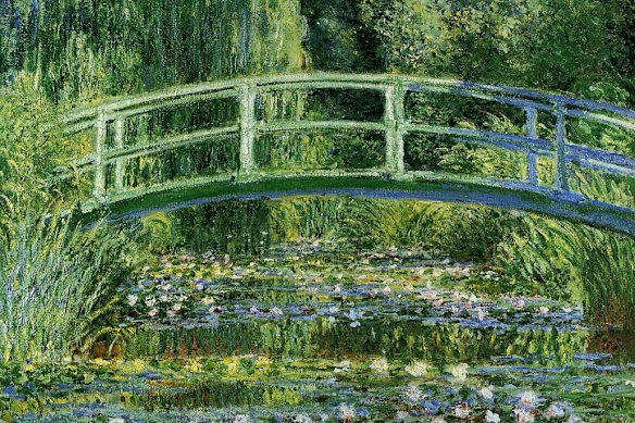 “Japanese Bridge Over Water Lilies”  by Claude Monet.
