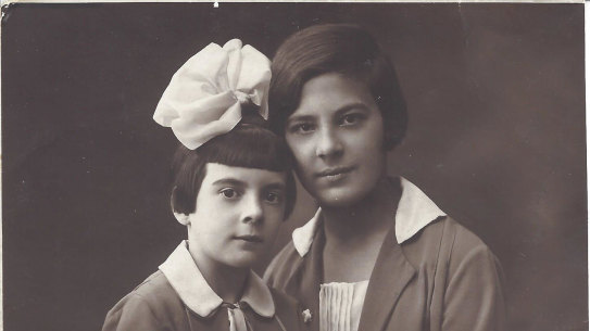 Irena (at left) and Alicja in Warsaw, circa 1928.
