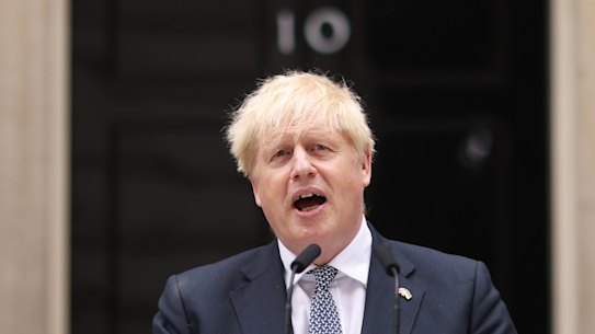 Boris Johnson outside Downing Street.