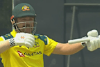 Travis Head celebrates his ton.