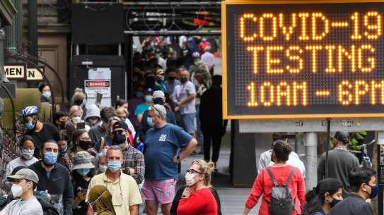 COVID testing on Christmas Day at The Melbourne Town Hall.