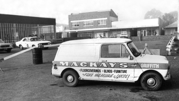 Donald Mackay’s mini-van in the car park of the Griffith Hotel where he was last seen.