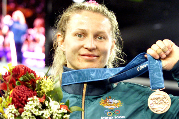 Maria Pekli with her bronze medal.