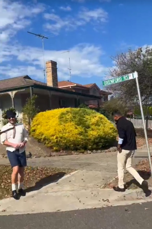 Liberal candidate Zahid Safi (right) and his minder.