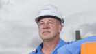 Santos’s Brett Woods at the company’s carbon capture and storage plant being built at Moomba, South Australia.