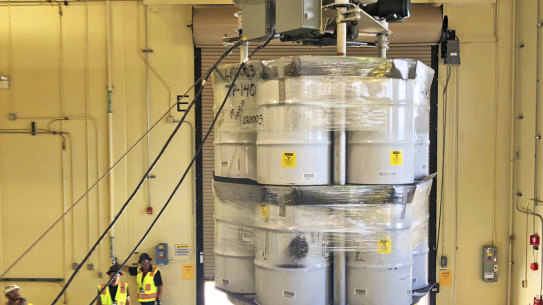 Australia is considering whether to build a facility to house radioactive waste, like these barrels at a facility in the United States.