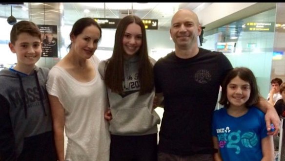 Ross Dennerstein pictured with his wife Penny and three children. 