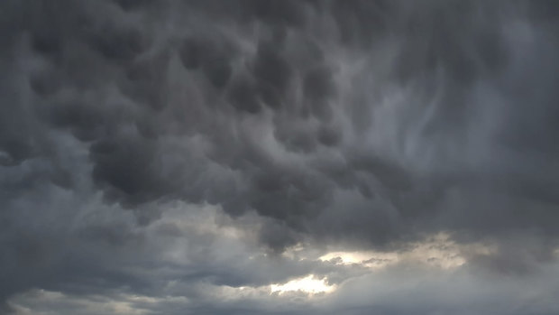 Undulates Asperatus clouds, seen over Baldivis on Tuesday, can create more intense weather events.