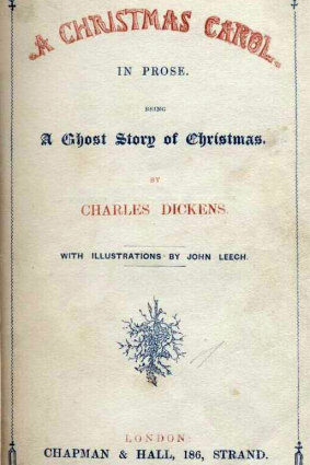A copy of the 1843 book "A Christmas Carol' by Charles Dickens, who wrote in the preface: "I have endeavoured in this Ghostly little book, to raise the Ghost of an Idea, which shall not put my readers out of humour with themselves, with each other, with the season, or with me. May it haunt their houses pleasantly, and no one wish to lay it".
