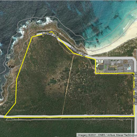 The existing 40 hectare lot at Smiths Beach which could be partially cleared for a new hotel and holiday stay development led by Adrian Fini.