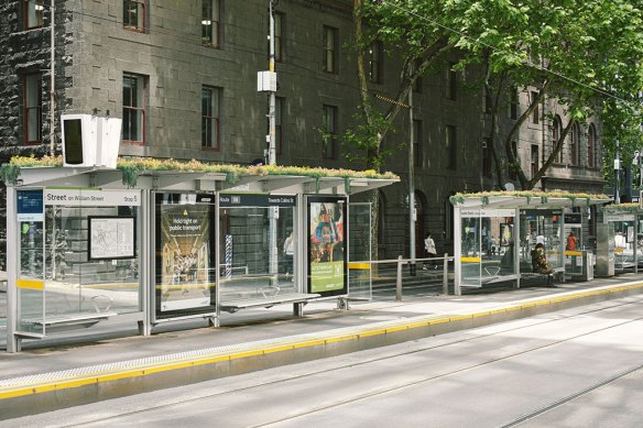 The City of Melbourne and Yarra Trams are “greening” four tram stops in September.