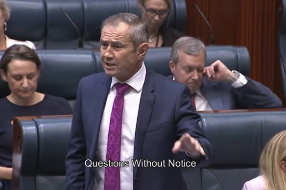 Premier Roger Cook in Parliament today. 
