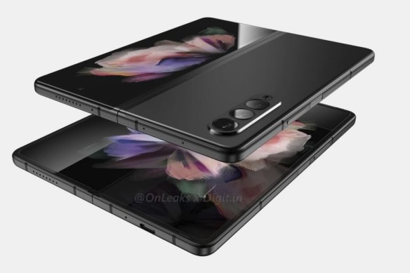 What the Galaxy Fold 3 may look like, based on the information we have. Render by @OnLeaks via digit.in