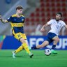 The Central Coast Mariners taking on Al  Ahed.