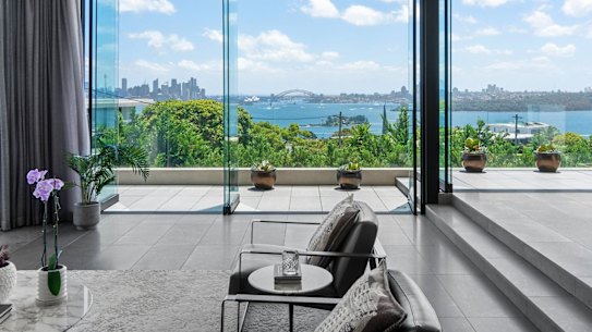 The gun barrel views from Zhang’s Vaucluse trophy home.