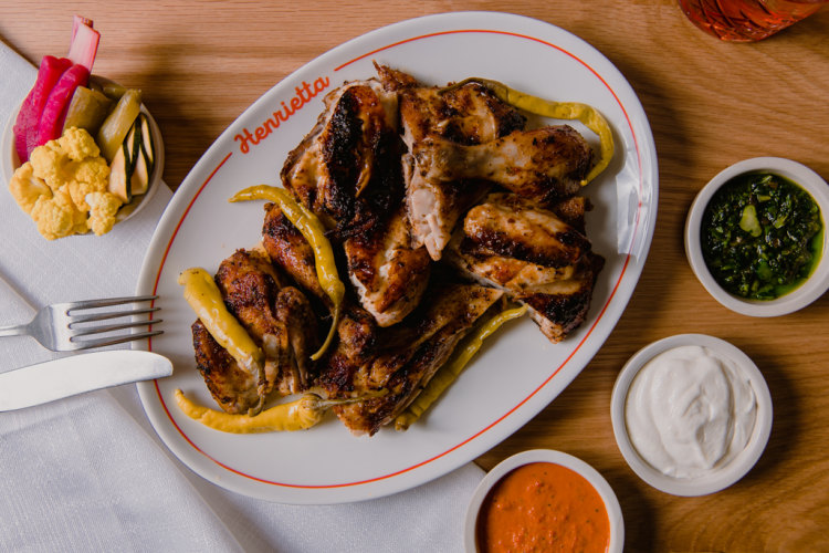 Charcoal chicken is a specialty but not a focus at Henrietta in Melbourne.