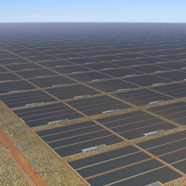 A rendering of the Sun Cable resource project.