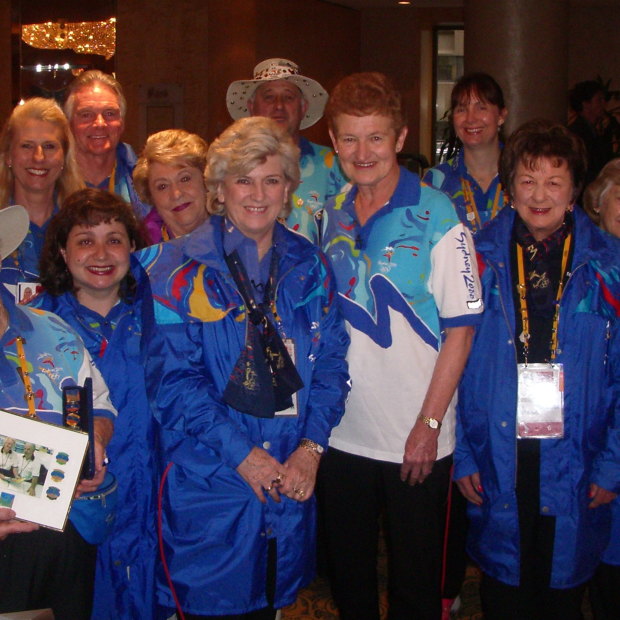 Barbara and Laurie Smith (back row, second and third from left) and other members of the Spirit of Sydney club at their 10-year reunion. 