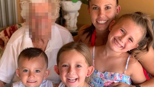Hannah Baxter with her three children – Laianah, Aaliyah and Trey aged between three and six.  