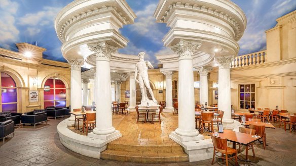 The Moreland Hotel’s centrepiece is a replica of the statue of David.