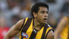 Cyril Rioli in action for the Hawks against Richmond at the MCG in 2008.