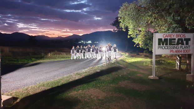 Activists at Carey Bros. Abattoir in Yangan, southern Queensland.