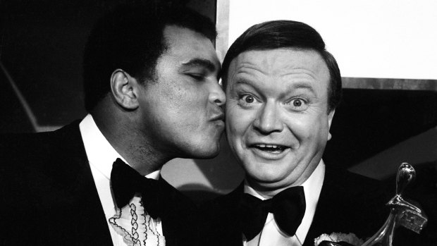 Bert Newton and Muhammad Ali at the 1979 Logie Awards.