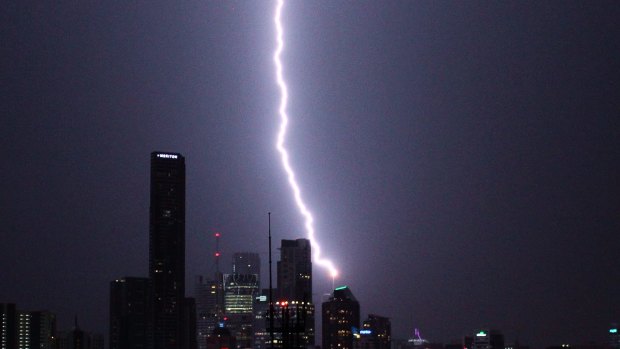 Severe storms have lashed south-east Queensland this week, with 25,000 lightning flashes recorded on Monday.