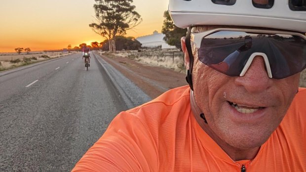 Chris Barker was taking part in the Indian Pacific Wheel Ride when he died after being struck by a vehicle on Thursday.