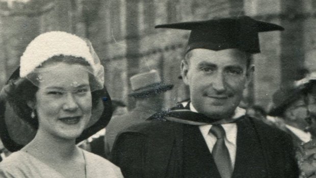 Bill and Barbara Barclay at his graduation in 1953.