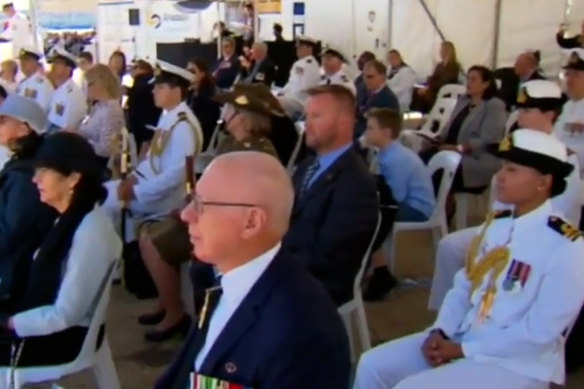 The ABC’s edited version of the event incorrectly suggested that Governor-General David Hurley was one of the dignitaries watching the routine.