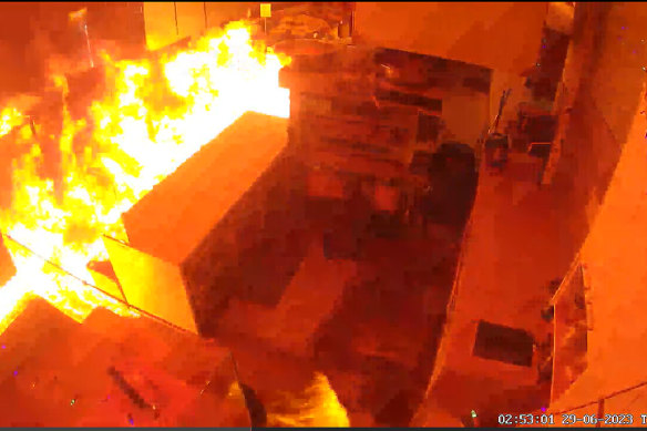 CCTV cameras captured the moment the fire ignited and filled Sonsa Market with smoke and flames.